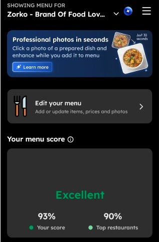After Optimization Menu Score
